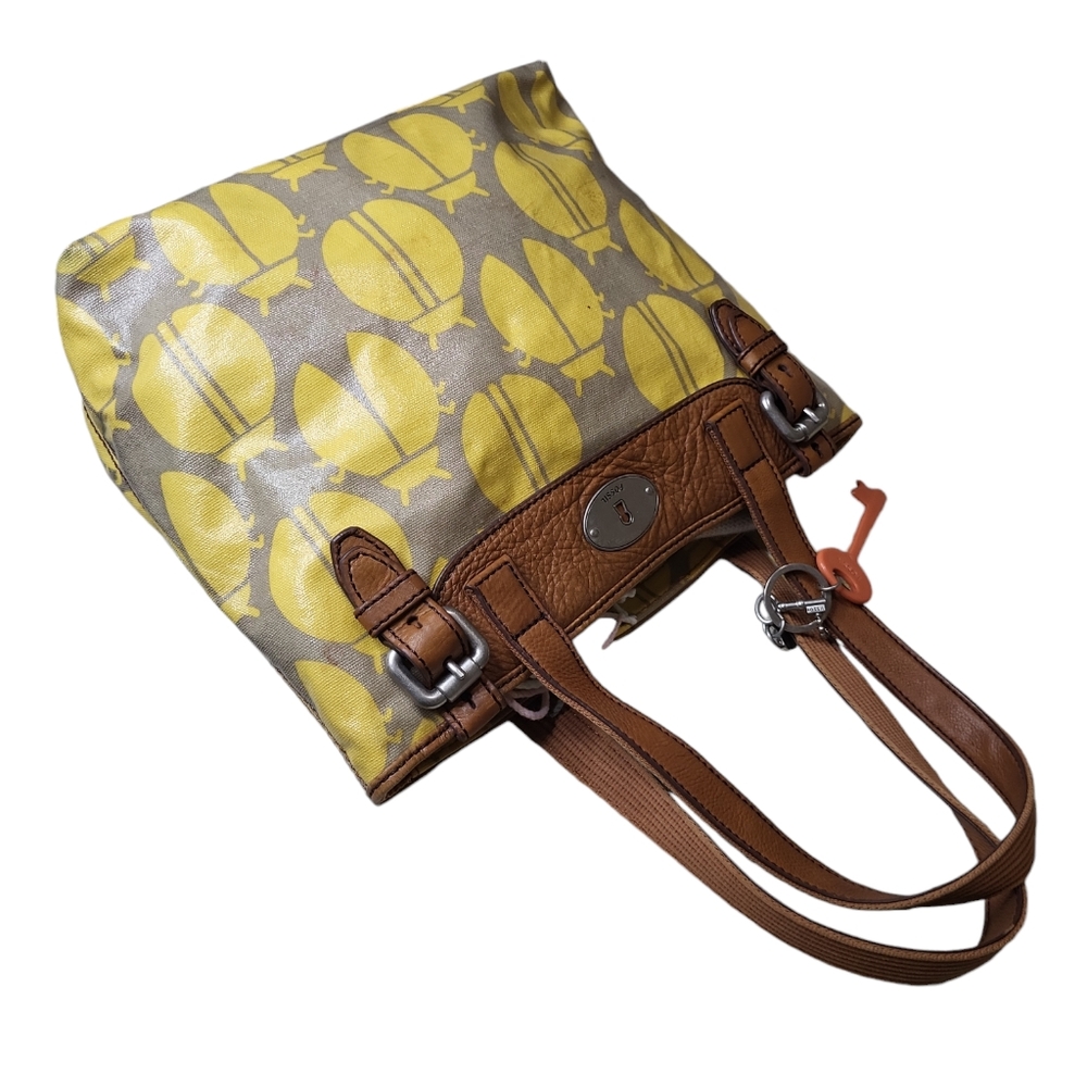 Vintage Fossil Key Per Other Bug Retro Leather Designer Purse shoulder bag